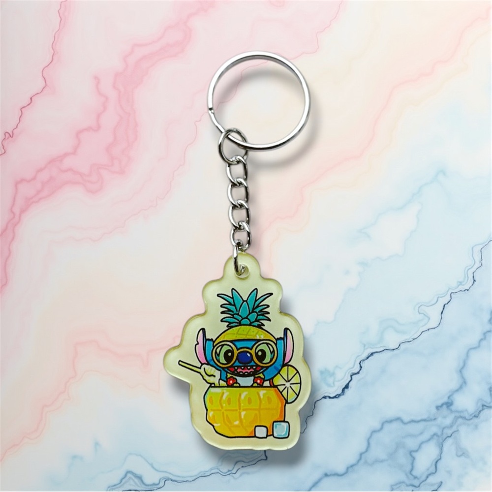 Colorful stitch  Pineapple Keychain